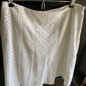 NWT Real Clothes White Eyelet Skirt Size 8